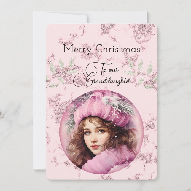 Dotterdotter Mörkhårig Tjej Julönskningar (Framsida)