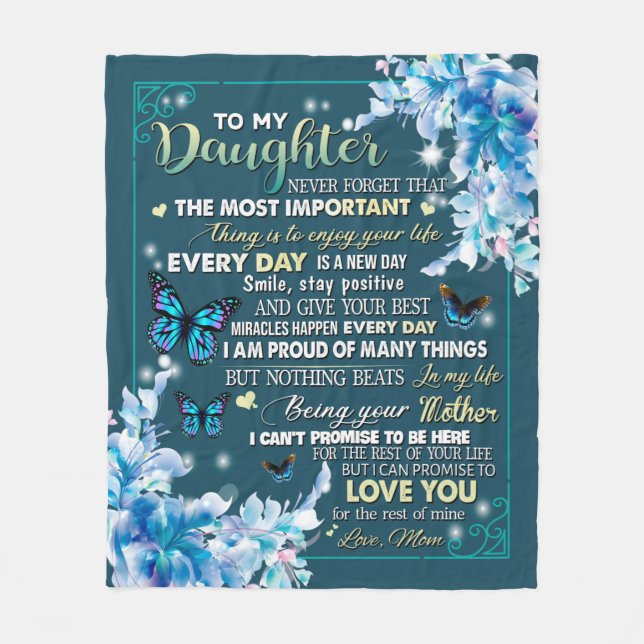 Dottergåvor| Brev till min dotter från Pappa Fleecefilt (Framsidan)