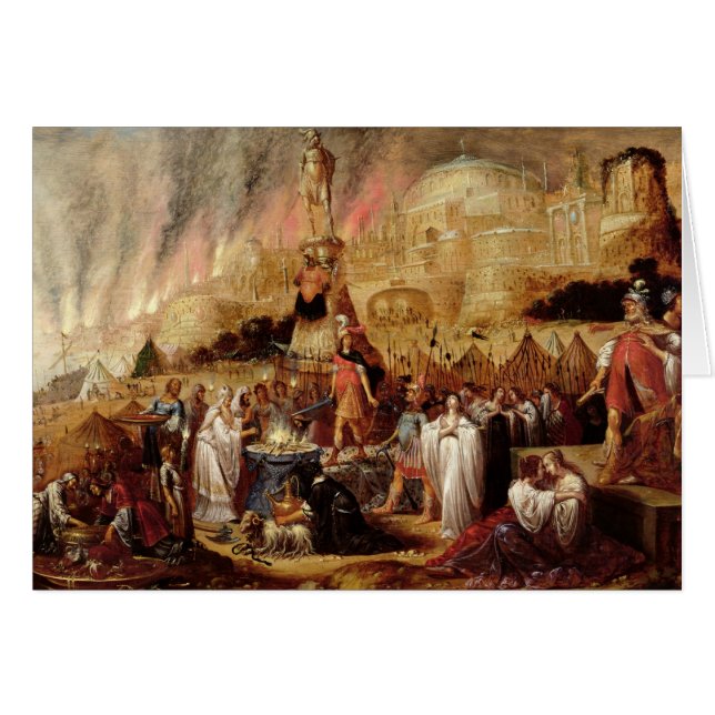 Dottern av Jephthah, 1643 Hälsningskort (Framsidan Horizontal)