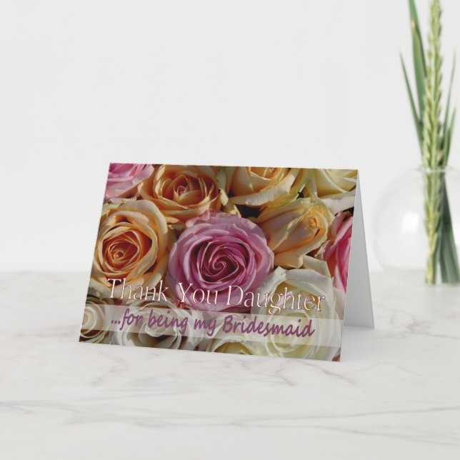 dottern tackar dig för att vara min brudtärna tack kort (Framsida)