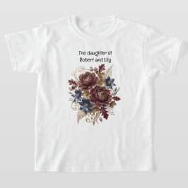 "Dottern till" Vintage Blommig Familj Barn T Shirt