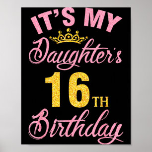 Dotters 16-årsdag glad 16 år till en tjej poster