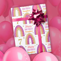 Dotters 7-årsdag Rosa Glitter Regnbåge