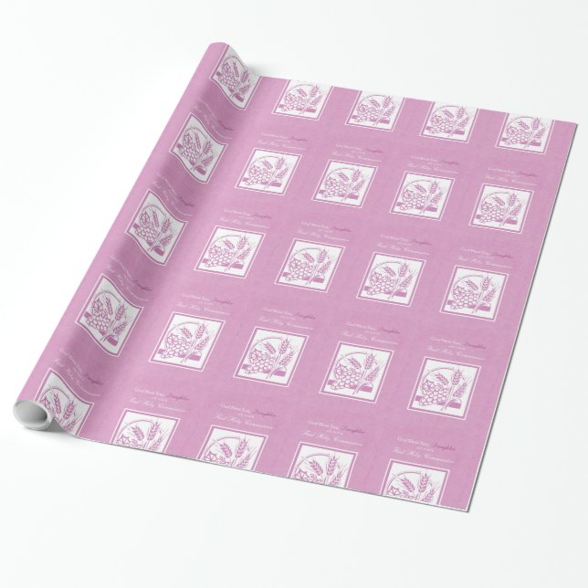 Dotters första kommunion, rosa presentpapper (Utrullad)