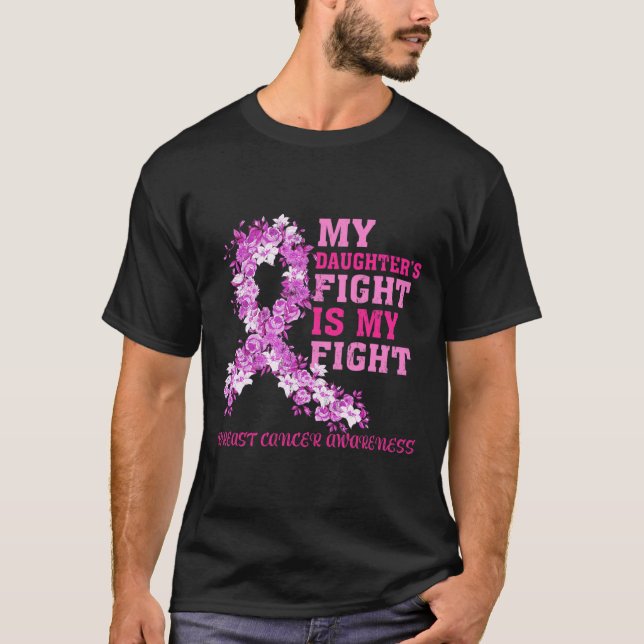 Dotters kamp är min kamp Bröstcancermedvetenhet T Shirt (Framsida)