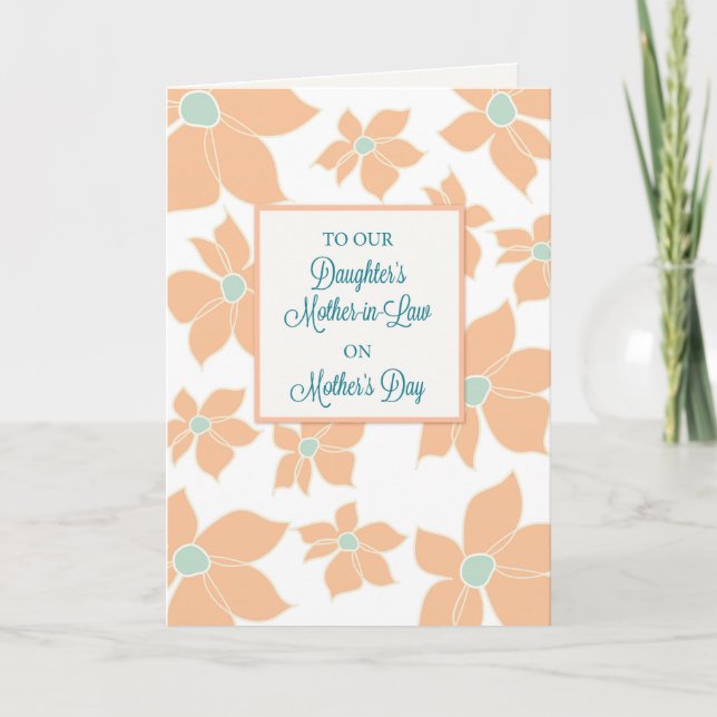 Dotter's Mor-in-Law on Mors dag, Flowers Kort (Framsida)