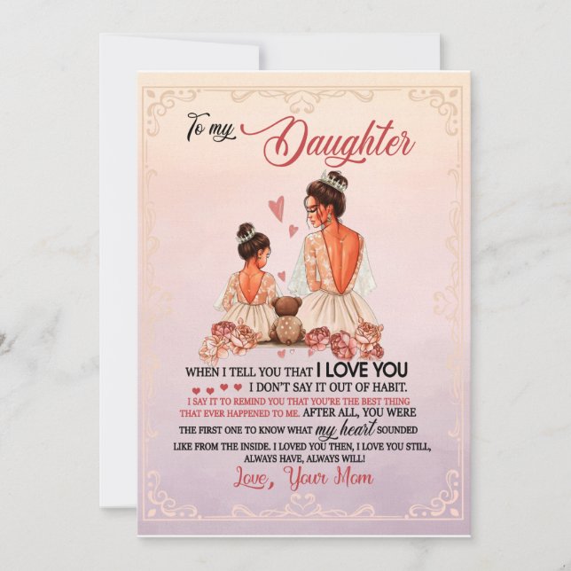 Dotters present | Brev till min dotter från mamma Inbjudningar (Framsida)