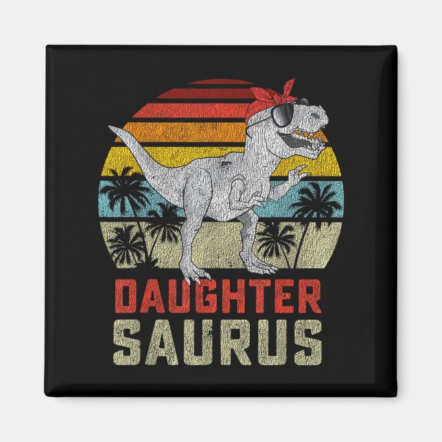 Dottersaurus Trex Dinosaur Dotter Saurus Familj Magnet (Framsidan)