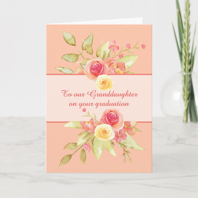 Dottersonlig blombukett examenspresentkort kort (Framsida)