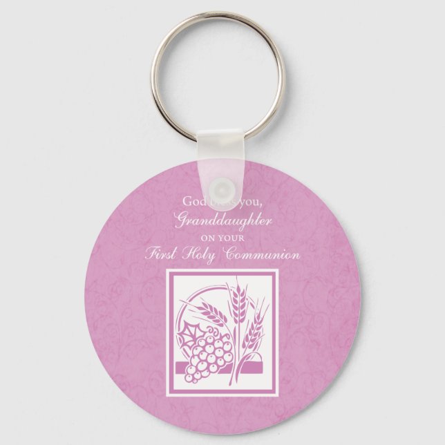 Dottersons första kommunion, rosa nyckelring (Framsida)