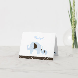 Dottie Blue Elephant Folded Tackkort