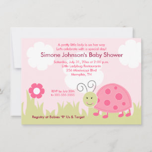 Dottie Ladybug Baby Shower-inbjudan 4x6 Inbjudningar