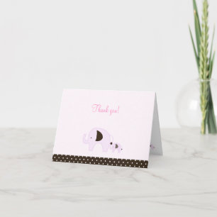 Dottie Rosa Elephant Folded Tackkort
