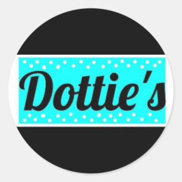 Dottie's Store Logotyp Polka Dot Round Stickers Runt Klistermärke