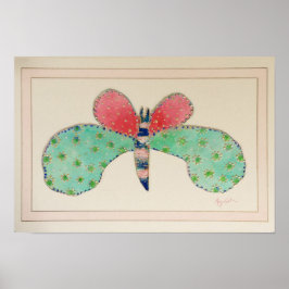 Dotto Butterfly med Fransk Mat-utskrift Poster