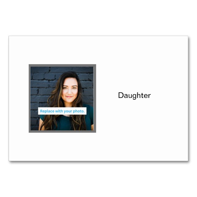 Dottofoto på Personlig Family Flashcards Bordsnummer (Framsidan)