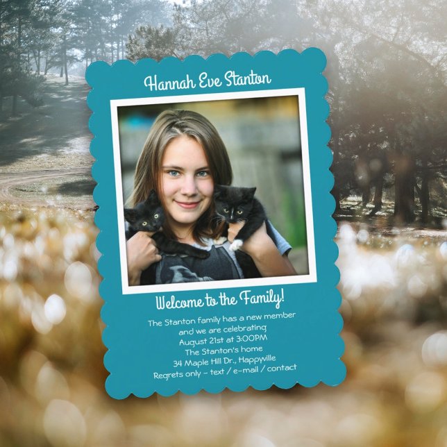 Dottorns inbjudan att adoptera fotoparti (Skapare uppladdad)