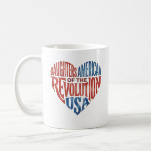 Döttrar till Amerikanska revolutionen USA Hjärta Kaffemugg