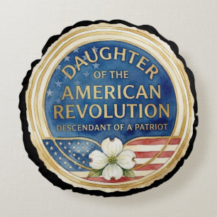 Döttrar till den amerikanska revolutionen patriot rund kudde
