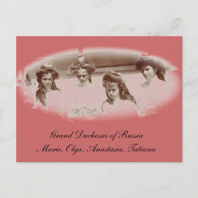 Döttrar Tsar OTMA Romanov Ryssland #267 Vykort (Framsida)