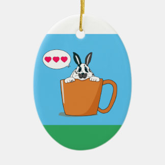 Dotty Bunny säger "Hi" jul Ceramic Ornament