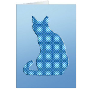Dotty Cat - blå nyanser OBS Kort