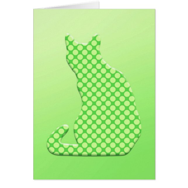 Dotty Cat - blad av kalkgrönt OBS Kort (Framsidan)