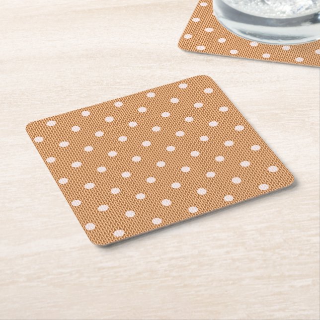 Dotty Delight Orange Underlägg Papper Kvadrat (Vinklad)