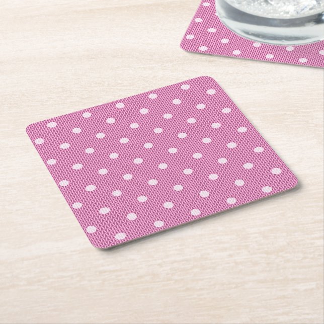 Dotty Delight Rosa Underlägg Papper Kvadrat (Vinklad)