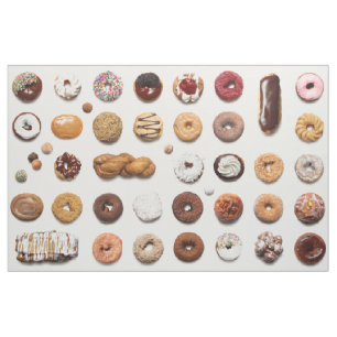 Dotty Donuts på vit, tyg vid gården