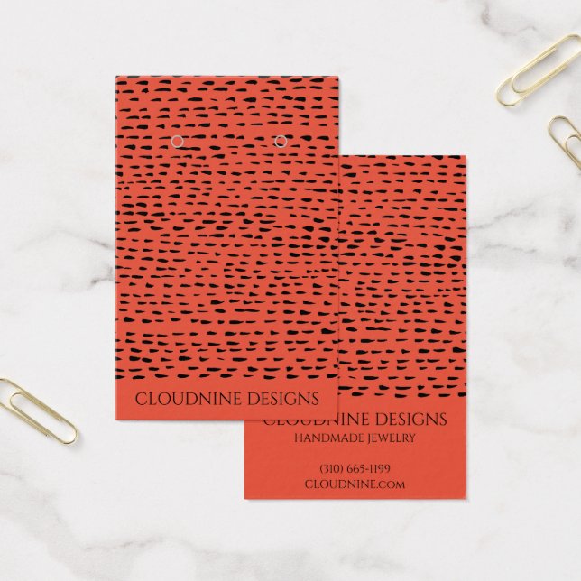 Dotty Earring Necklace Jewelry Visning Card Visitkort (Kontor)