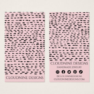 Dotty Earring Necklace Rosa Jewelry Visning Card Visitkort