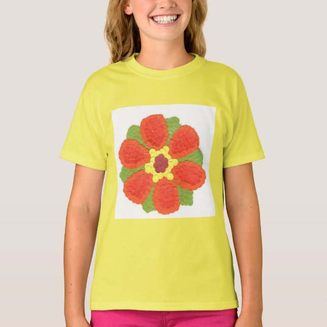 Dotty Flower Girls' Sport-Tek Competitor T-Shirt (Framsida)
