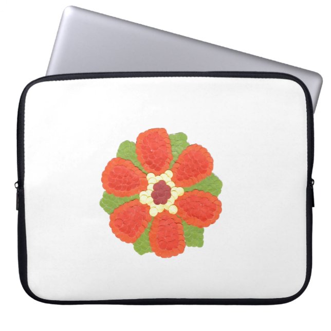 Dotty Flower Neoprene Laptop sleeve (Framsidan)