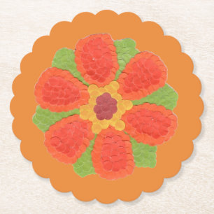 Dotty Flower Scalloped Underlägg Papper