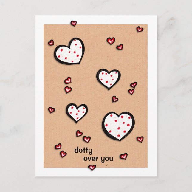 Dotty Hearts kraftdotty över ditt vykort (Framsida)
