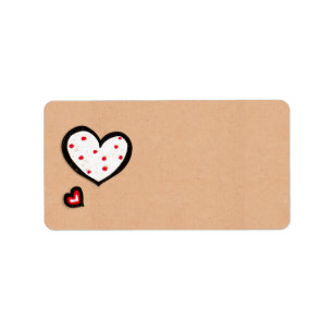 Dotty Hearts kraftens adressetikett