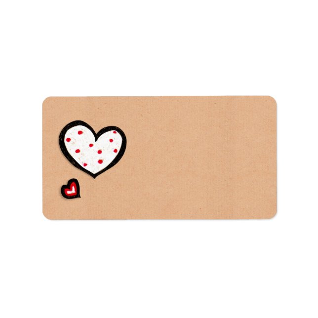 Dotty Hearts kraftens adressetikett (Framsidan)