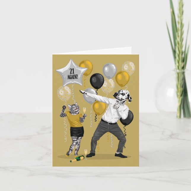 Dotty Hund 21 igen Milestone Birthday Kort (Framsida)