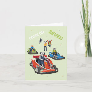 Dotty Hund Age Seven Go Karting Birthday Kort