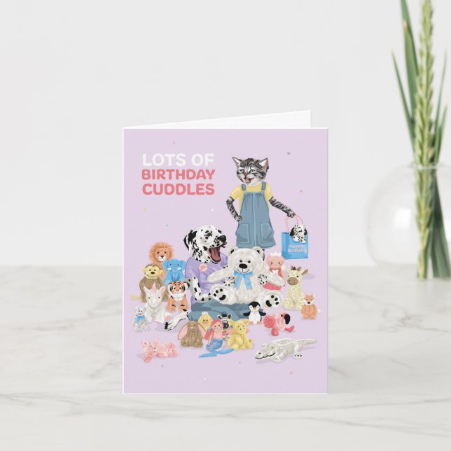 Dotty Hund Cudely Leksak Birthday Cuddles Kort (Framsida)