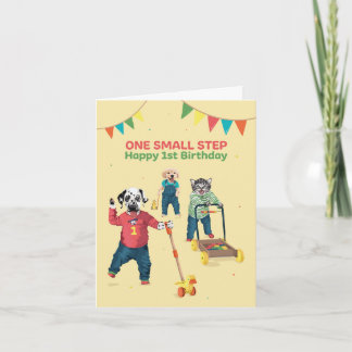 Dotty Hund first step Age 1 Birday Card Kort