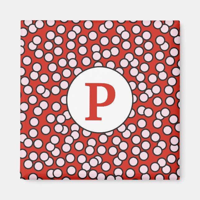 Dotty Monogram Mönster Magnet (Framsidan)