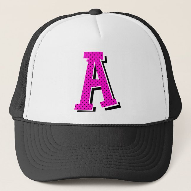 Dotty monogramtruckerkeps "för A" Keps (Framsida)