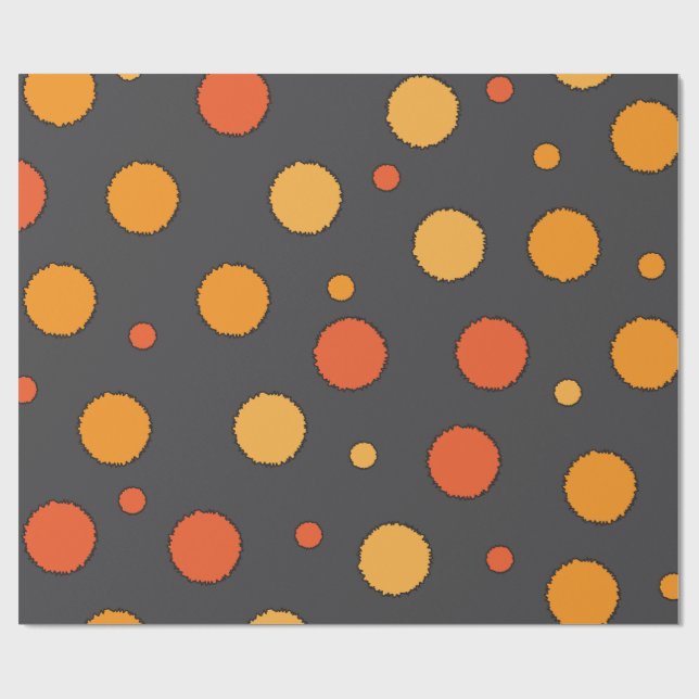 Dotty orange presentpapper (Platt)