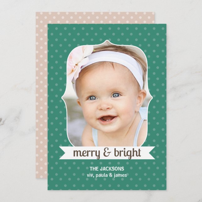 Dotty over jul Ultramarine Photo Helgdag Julkort (Fram/baksida)