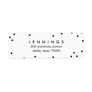 Dotty Returadress Sticker // Black & White Etikett