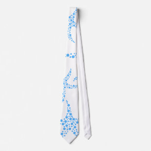 Dotty sjöstjärnamönster i blått och White. Slips