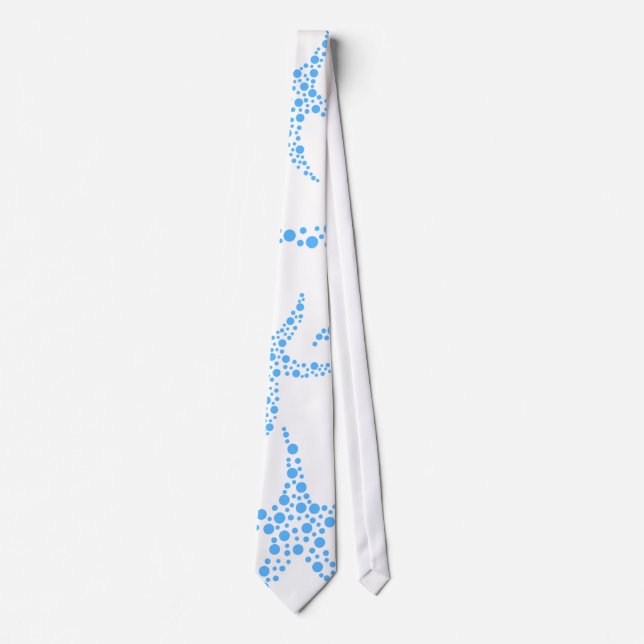 Dotty sjöstjärnamönster i blått och White. Slips (Framsida)