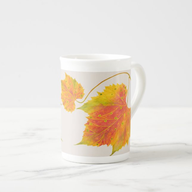 Dotty Spotty Fall på en Bone China Mugg Benporslin Mugg (Framsida höger)